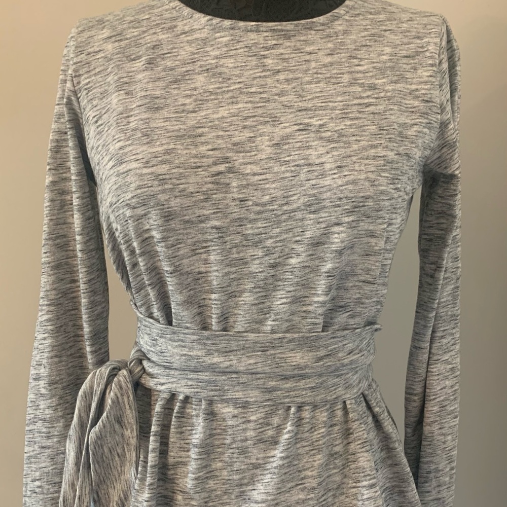 J. Crew grey wrap top. Size Small
